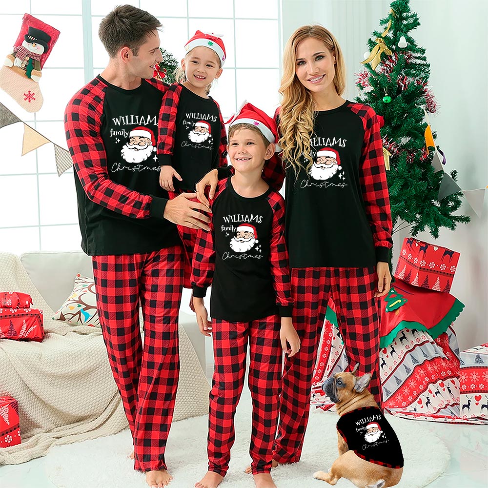 Personalized Family Name Santa Family Christmas Matching Pajamas Personalized Family Name Santa Family Christmas Matching Pajamas