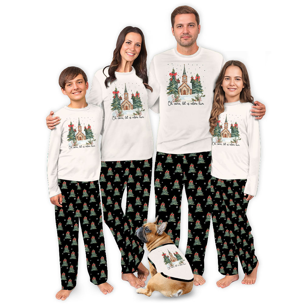 Matching Family Christian Christmas Jammies White Black Matching Family Christian Christmas Jammies White Black