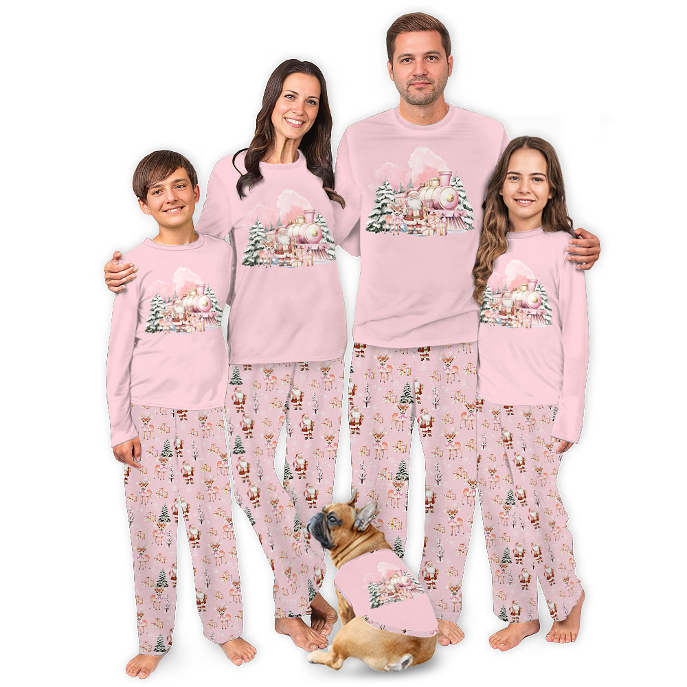 Festive Pink Santa Jammies For Christmas Festive Pink Santa Jammies For Christmas