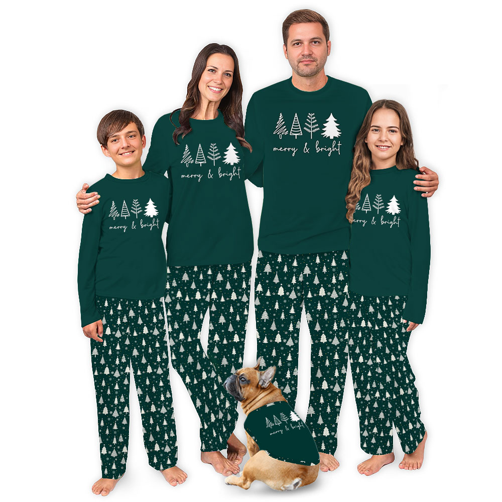 Merry And Bright Green Christmas Tree Pajamas Merry And Bright Green Christmas Tree Pajamas