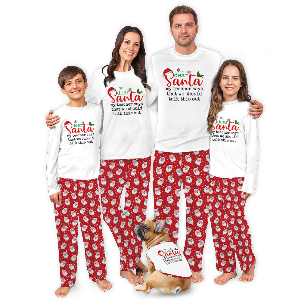 Personalized Funny Saying Dear Santa Family Christmas PJs Personalized Funny Saying Dear Santa Family Christmas PJs