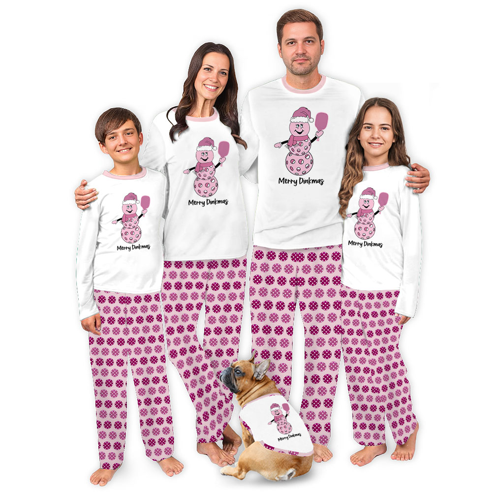 Pink Christmas Pickleball Matching Dog And Owner Holiday Pajamas Pink Christmas Pickleball Matching Dog And Owner Holiday Pajamas