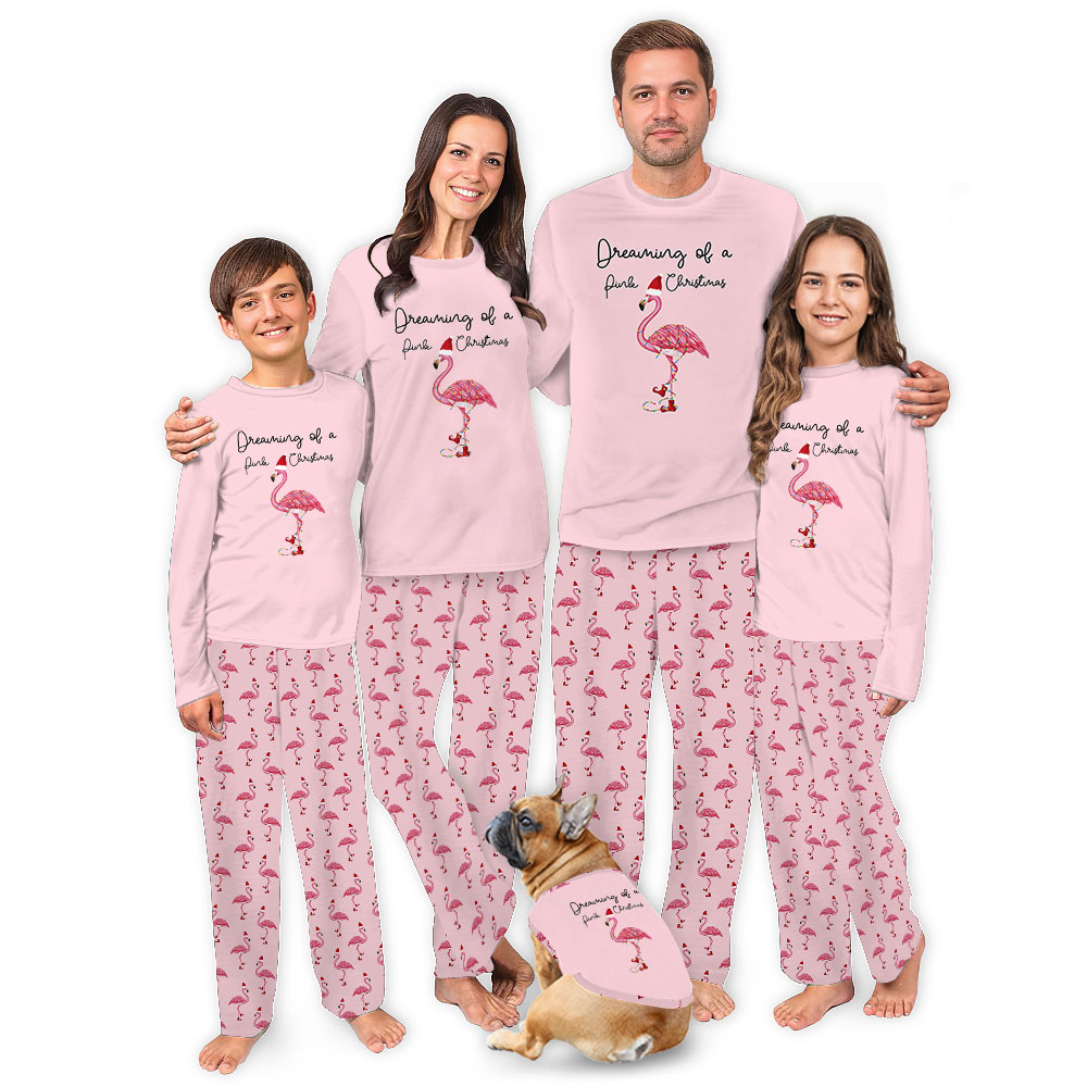 Christmas Pink Flamingo Pajamas For Women And Men Christmas Pink Flamingo Pajamas For Women And Men