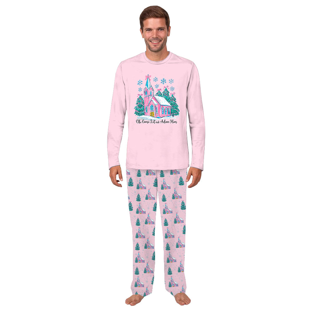 Pink Matching Religious Family Christmas Pajamas Pink Matching Religious Family Christmas Pajamas