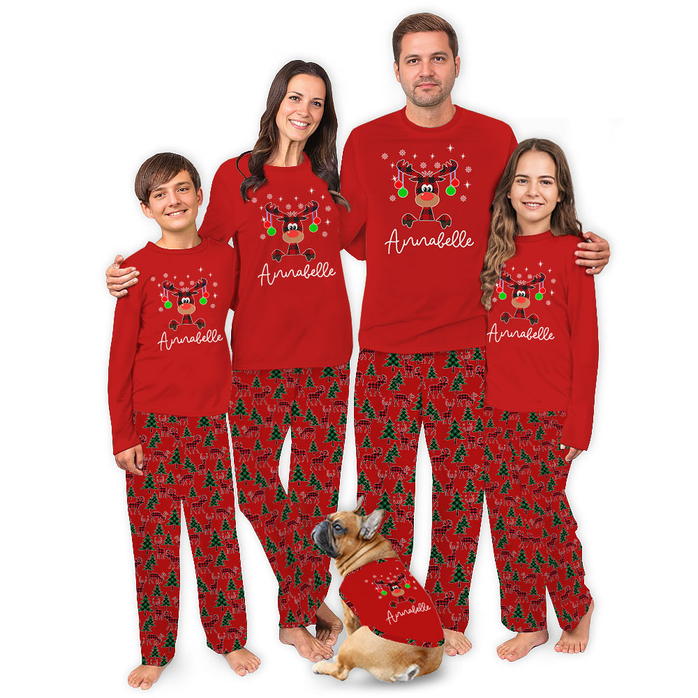 Unique Customizable Moose Christmas Jammies For Family Unique Customizable Moose Christmas Jammies For Family