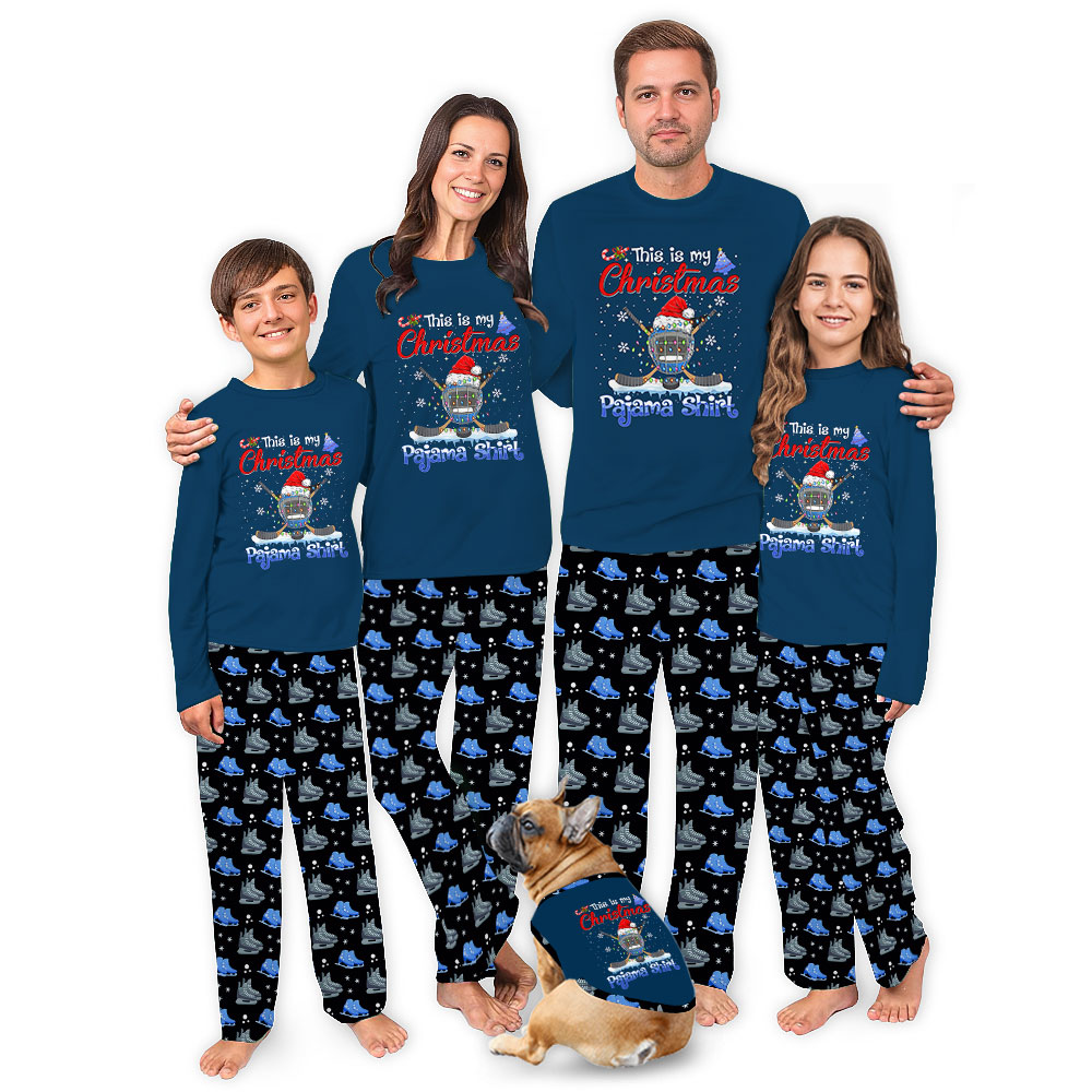 Hockey Themed Family Pajamas For Adults And Youth Hockey Themed Family Pajamas For Adults And Youth