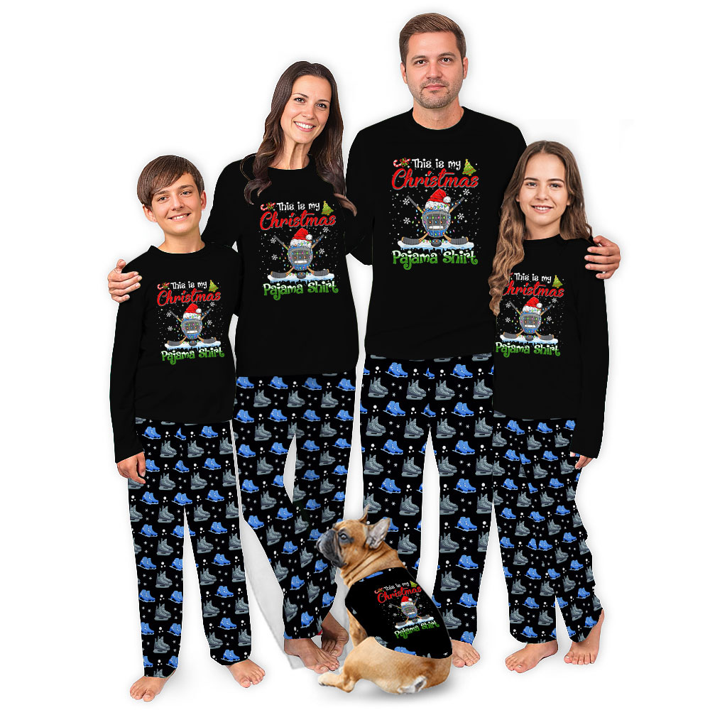 Matching Family Ice Hockey Pjs For Xmas
