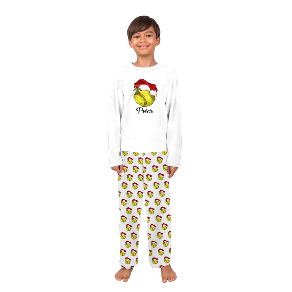 Customizable Softball Christmas Pajama Sets Customizable Softball Christmas Pajama Sets