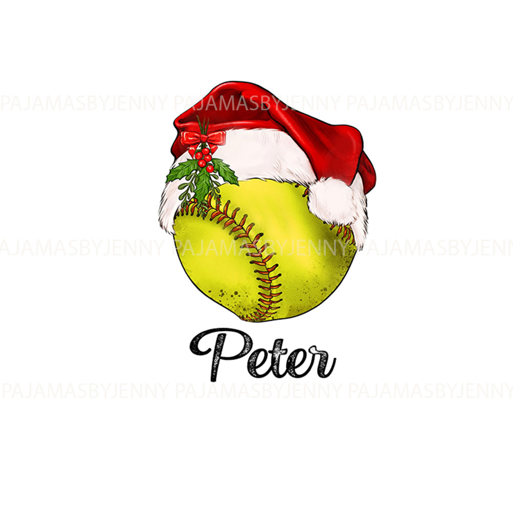 Customizable Softball Christmas Pajama Sets Customizable Softball Christmas Pajama Sets