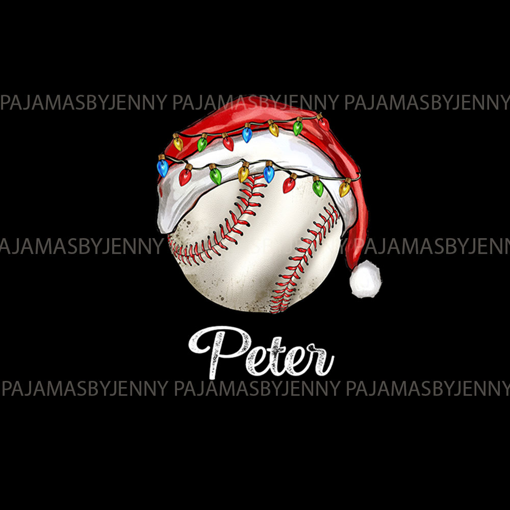 Family Baseball Christmas Pajamas Customized With Name Family Baseball Christmas Pajamas Customized With Name