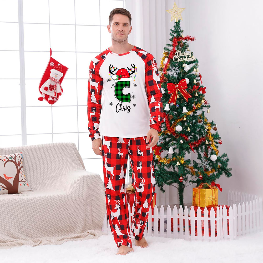 Personalized Reindeer Matching Family Christmas Pajamas With Names Personalized Reindeer Matching Family Christmas Pajamas With Names