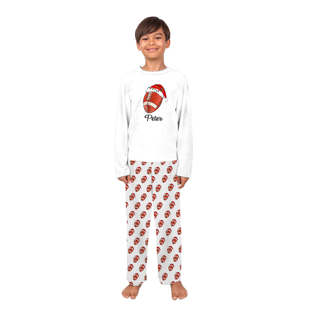Personalized Football Christmas Pajamas For Adults And Kids Personalized Football Christmas Pajamas For Adults And Kids
