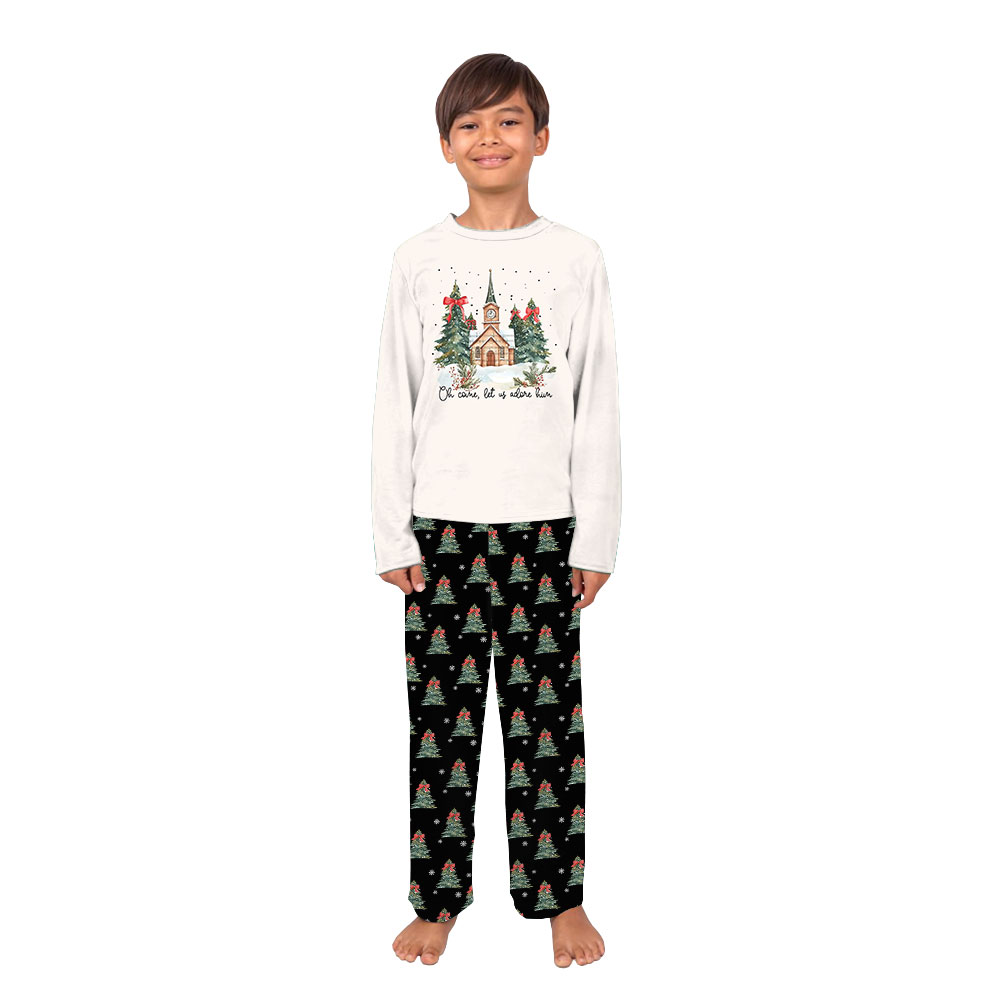 Matching Family Christian Christmas Jammies White Black Matching Family Christian Christmas Jammies White Black