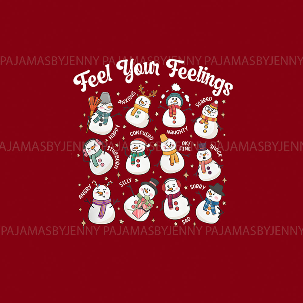 Cute Christmas Pjs With Mental Heath Snowman Cute Christmas Pjs With Mental Heath Snowman