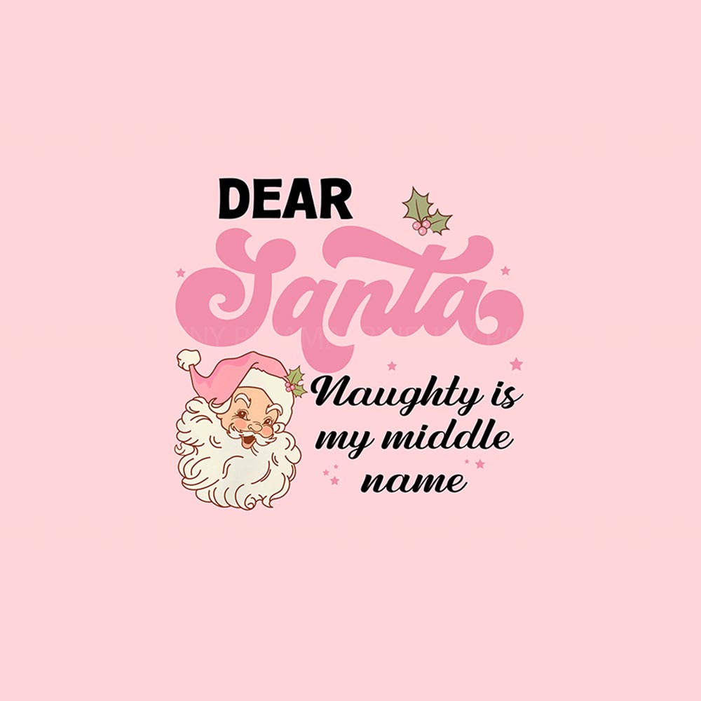 Personalized Dear Santa Pink Family Matching Pajamas With Dog Personalized Dear Santa Pink Family Matching Pajamas With Dog