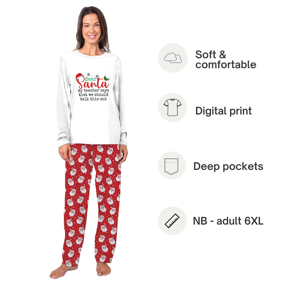 Personalized Funny Saying Dear Santa Family Christmas PJs Personalized Funny Saying Dear Santa Family Christmas PJs
