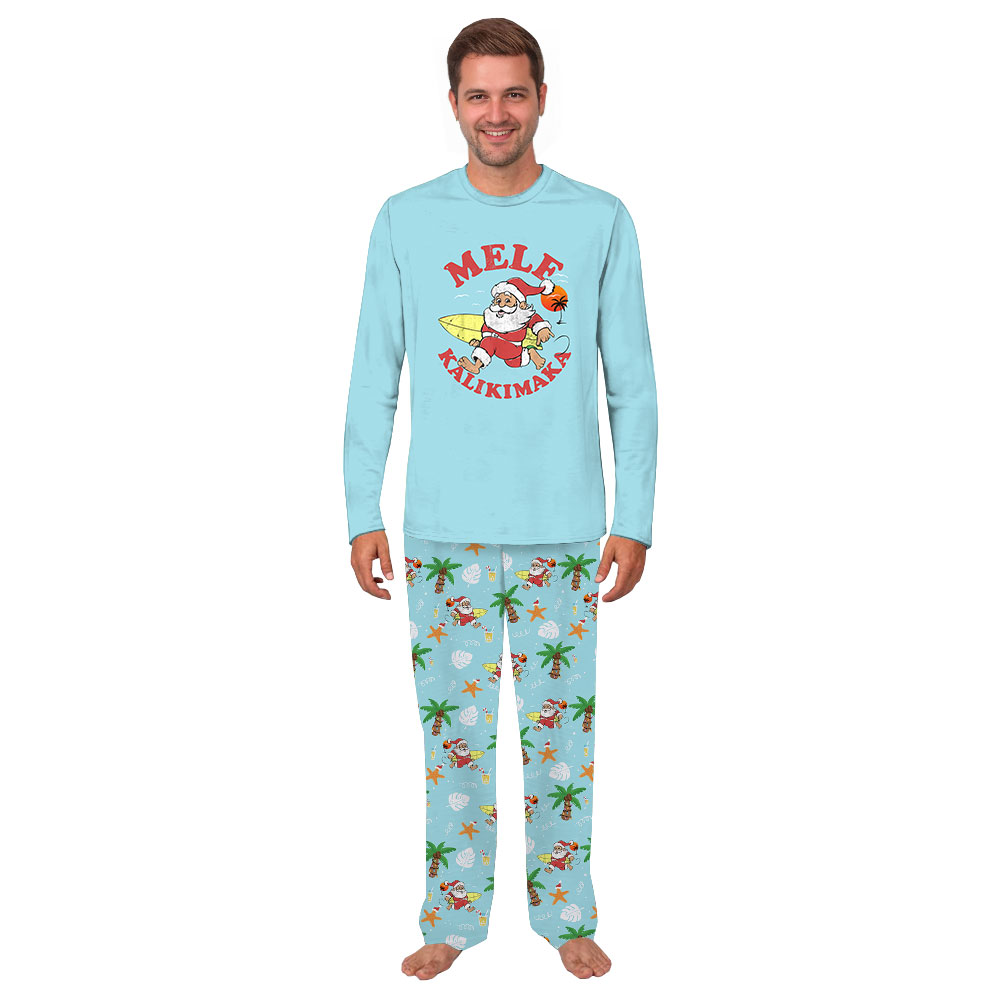 Funny Santa Mele Kalikimaka Family Matching Pajamas Funny Santa Mele Kalikimaka Family Matching Pajamas