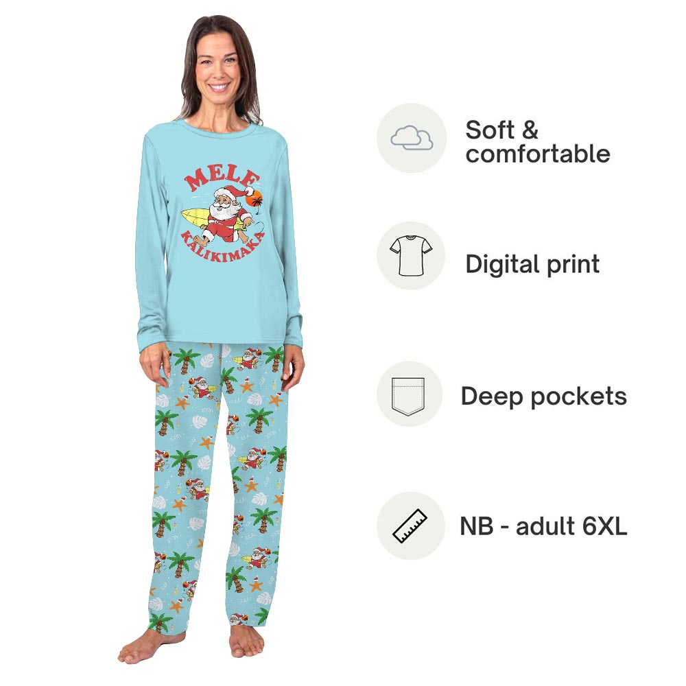 Funny Santa Mele Kalikimaka Family Matching Pajamas Funny Santa Mele Kalikimaka Family Matching Pajamas