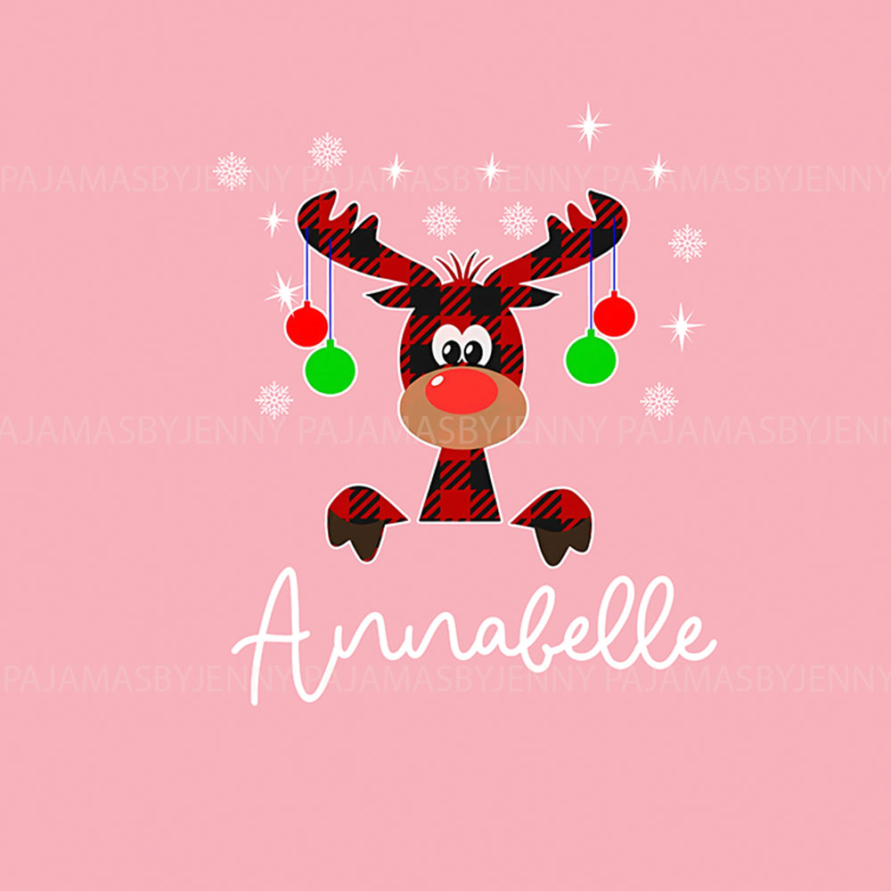 Personalized Pink Moose Pajamas For Xmas Personalized Pink Moose Pajamas For Xmas
