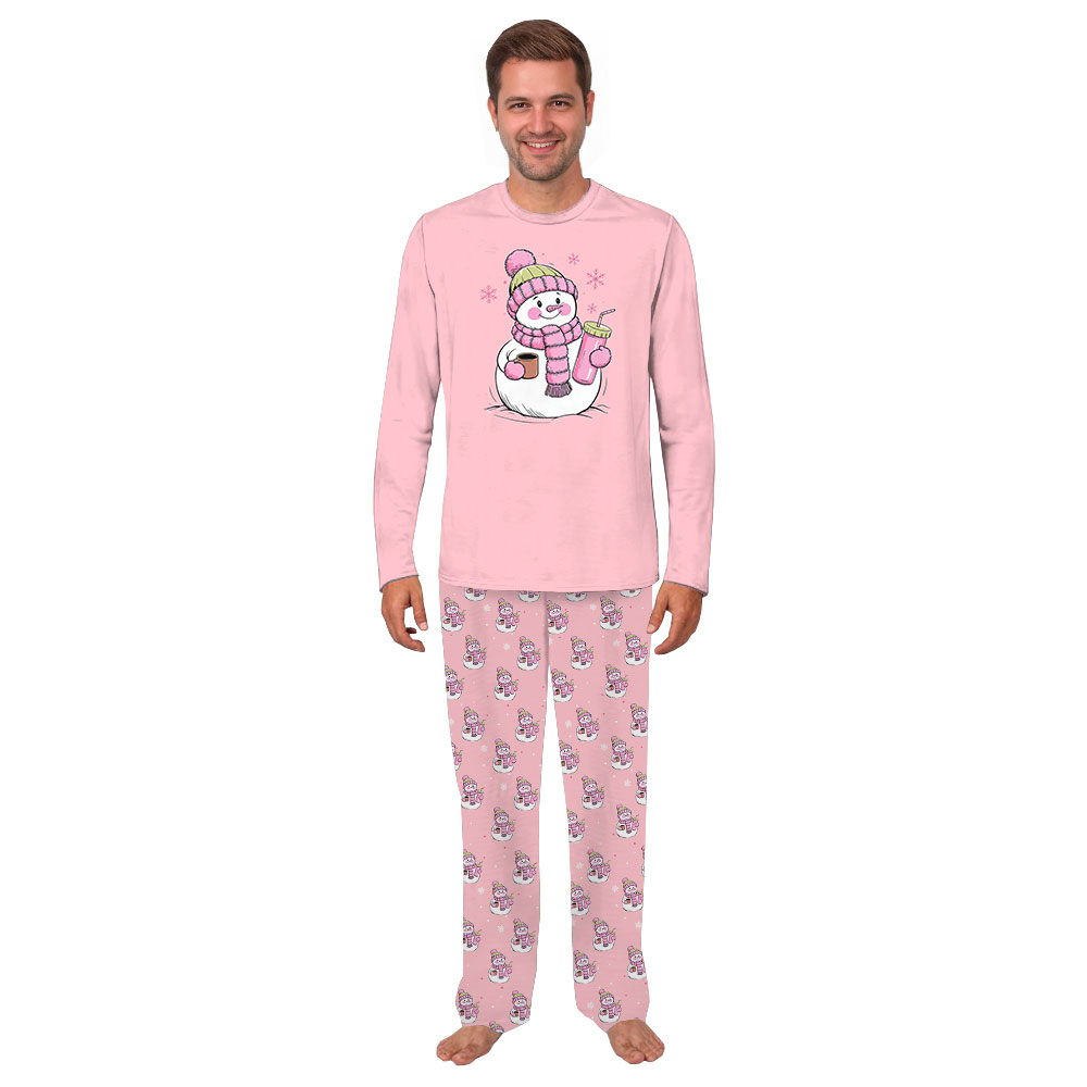 Cute Pink Snowman Family Matching Pajamas With Dog Cute Pink Snowman Family Matching Pajamas With Dog