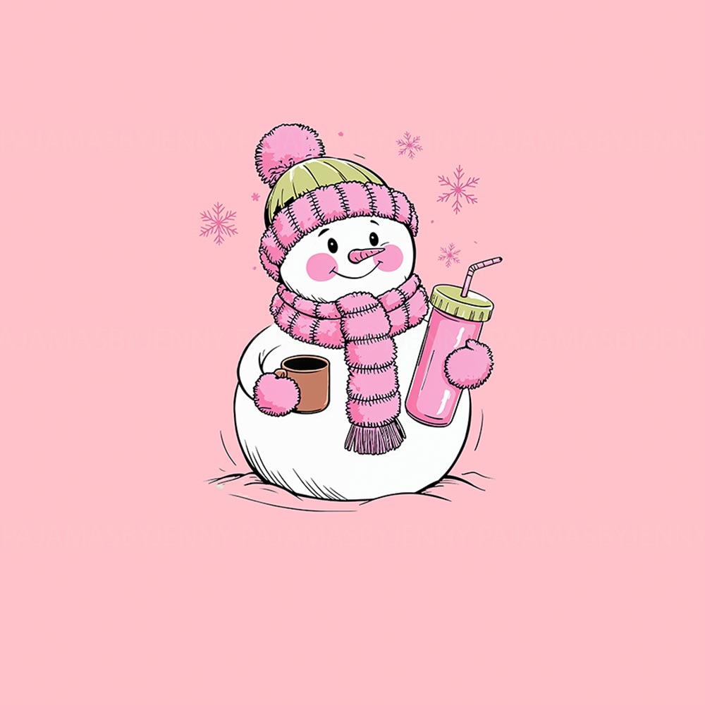 Cute Pink Snowman Family Matching Pajamas With Dog Cute Pink Snowman Family Matching Pajamas With Dog