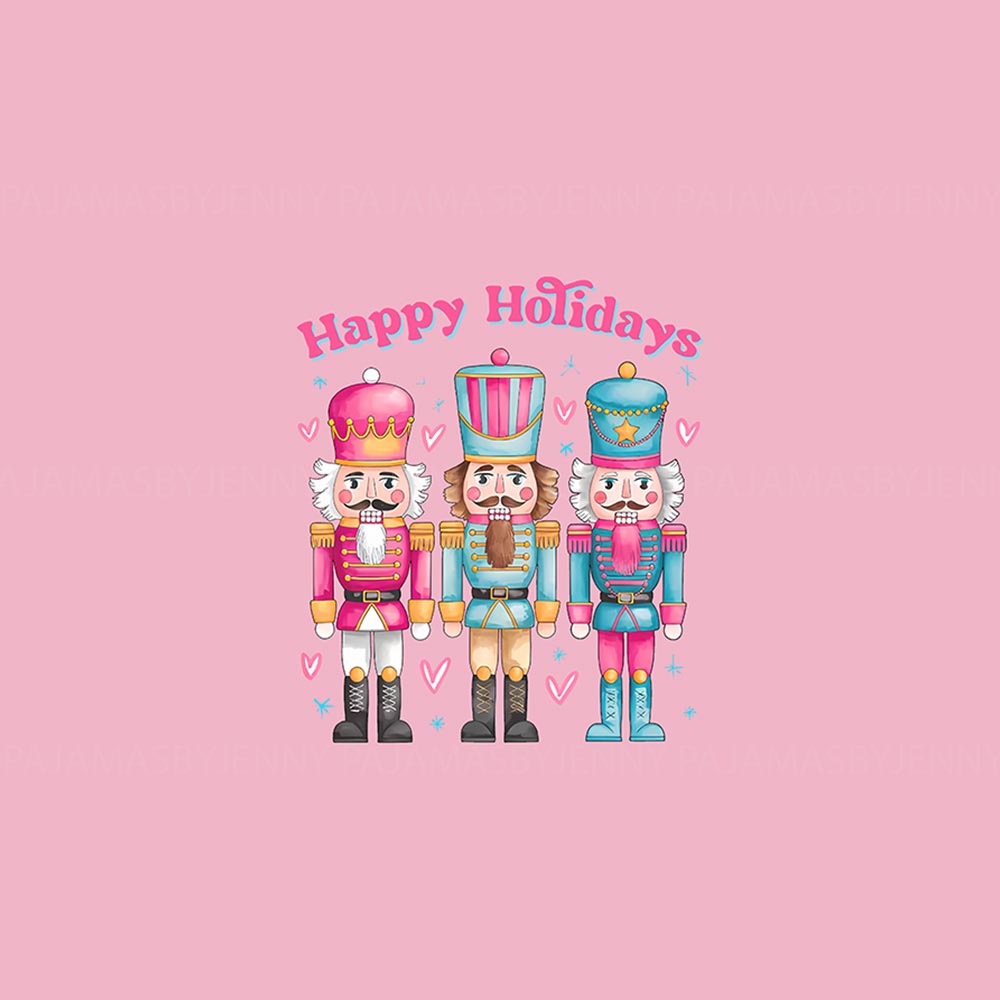 Pink Nutcrackers Happy Holiday Family Matching Pajamas For Christmas Pink Nutcrackers Happy Holiday Family Matching Pajamas For Christmas