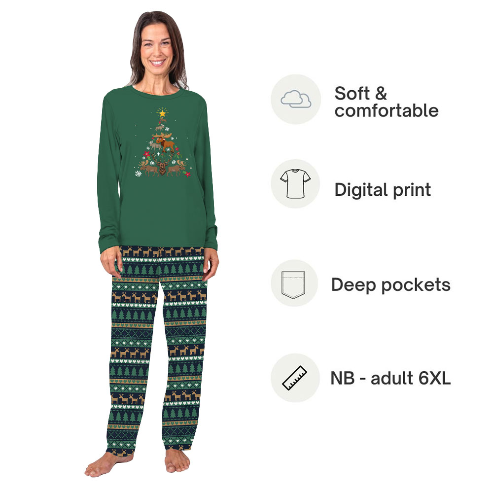 Matching Christmas Moose Pajamas For Adults Matching Christmas Moose Pajamas For Adults
