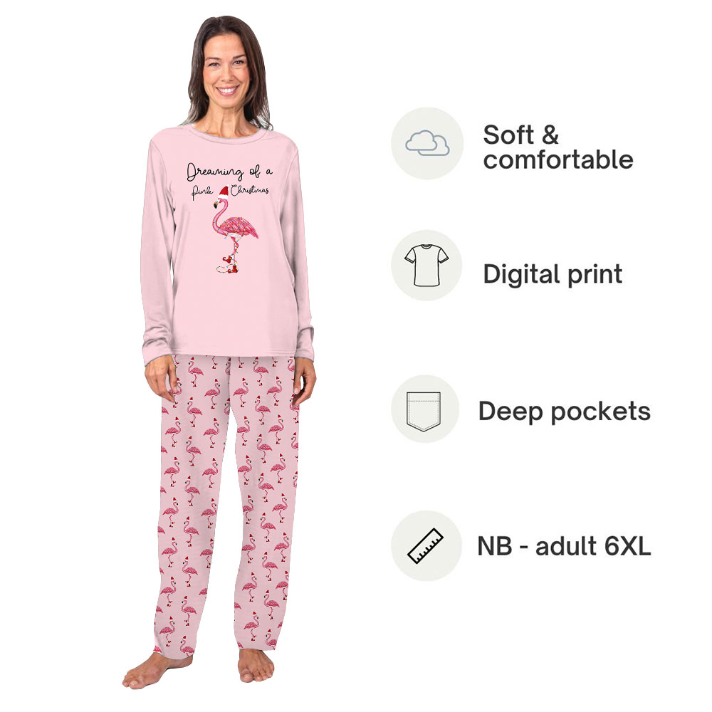 Christmas Pink Flamingo Pajamas For Women And Men Christmas Pink Flamingo Pajamas For Women And Men