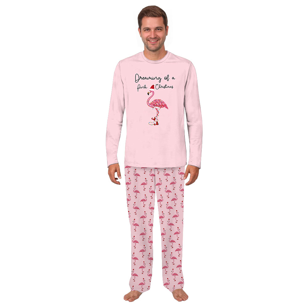 Christmas Pink Flamingo Pajamas For Women And Men Christmas Pink Flamingo Pajamas For Women And Men