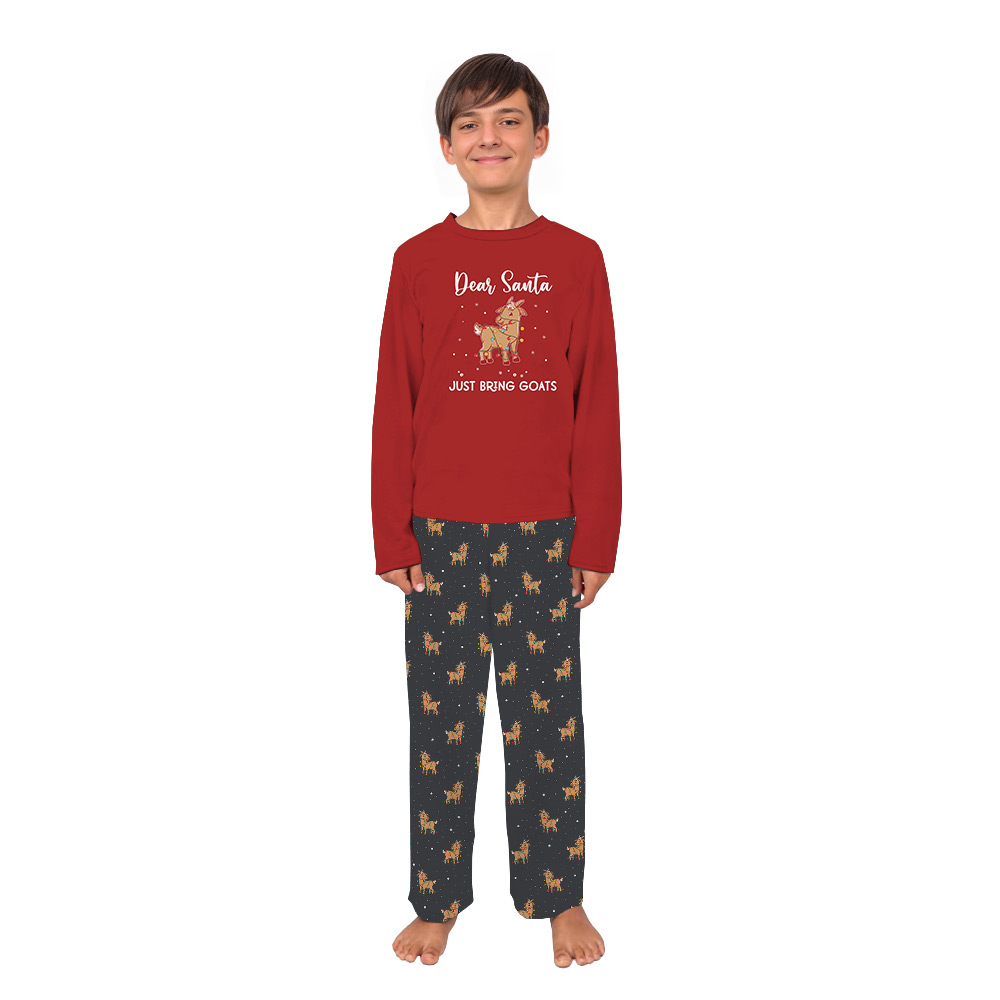 Cute Goat Pajamas For Adults And Kids Red