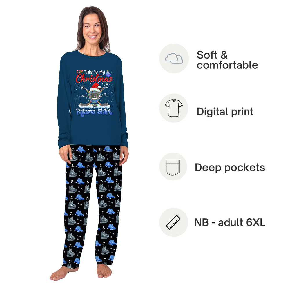 Hockey Themed Family Pajamas For Adults And Youth Hockey Themed Family Pajamas For Adults And Youth