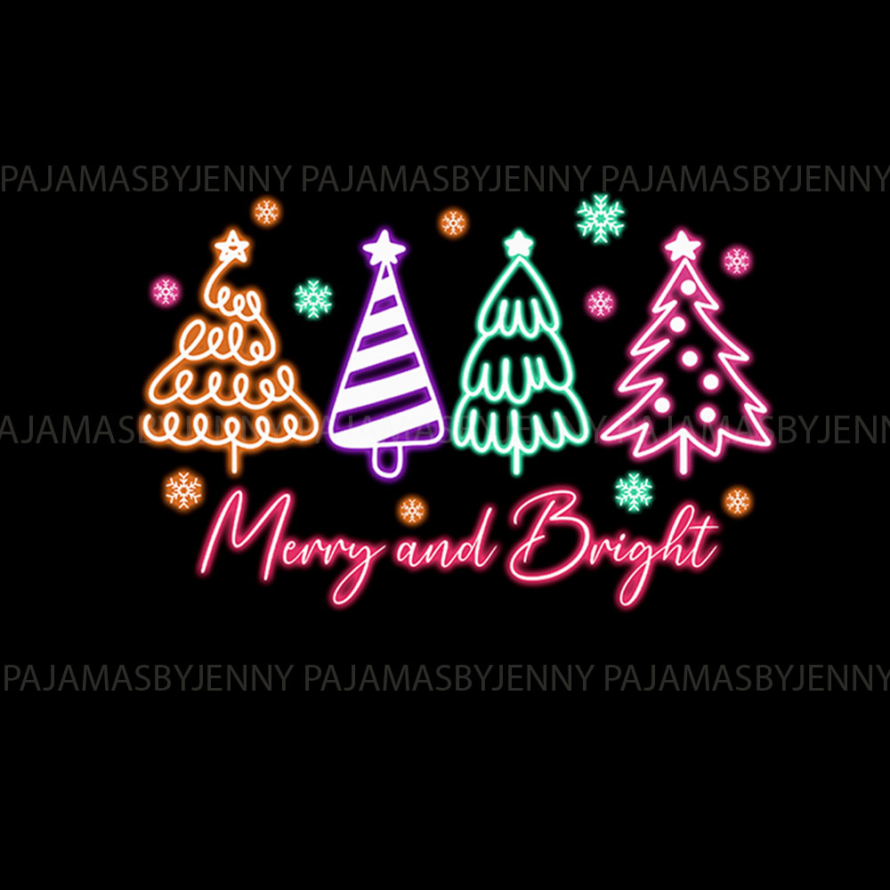 Festive Christmas Tree Merry And Bright Family Pajamas
