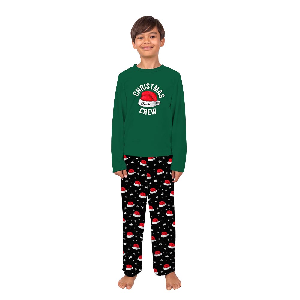 2024 Christmas Crew With Name Pajamas For Adults And Kids