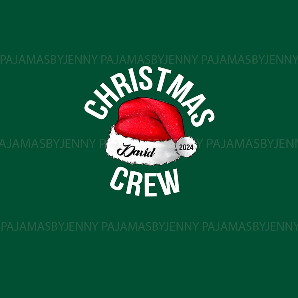 2024 Christmas Crew With Name Pajamas For Adults And Kids