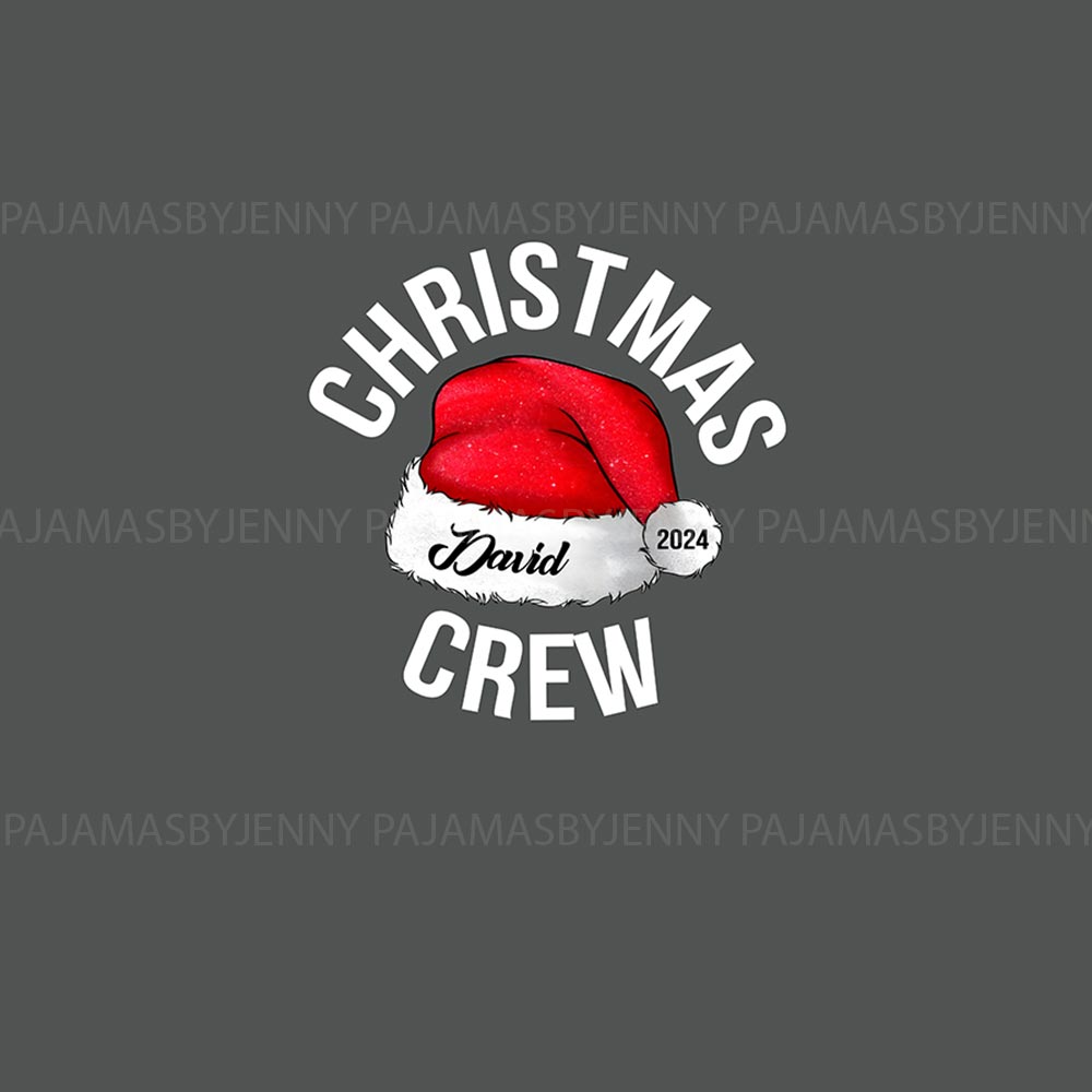Personalized Family Name Christmas Crew Family Matching Pajamas With Dog Personalized Family Name Christmas Crew Family Matching Pajamas With Dog