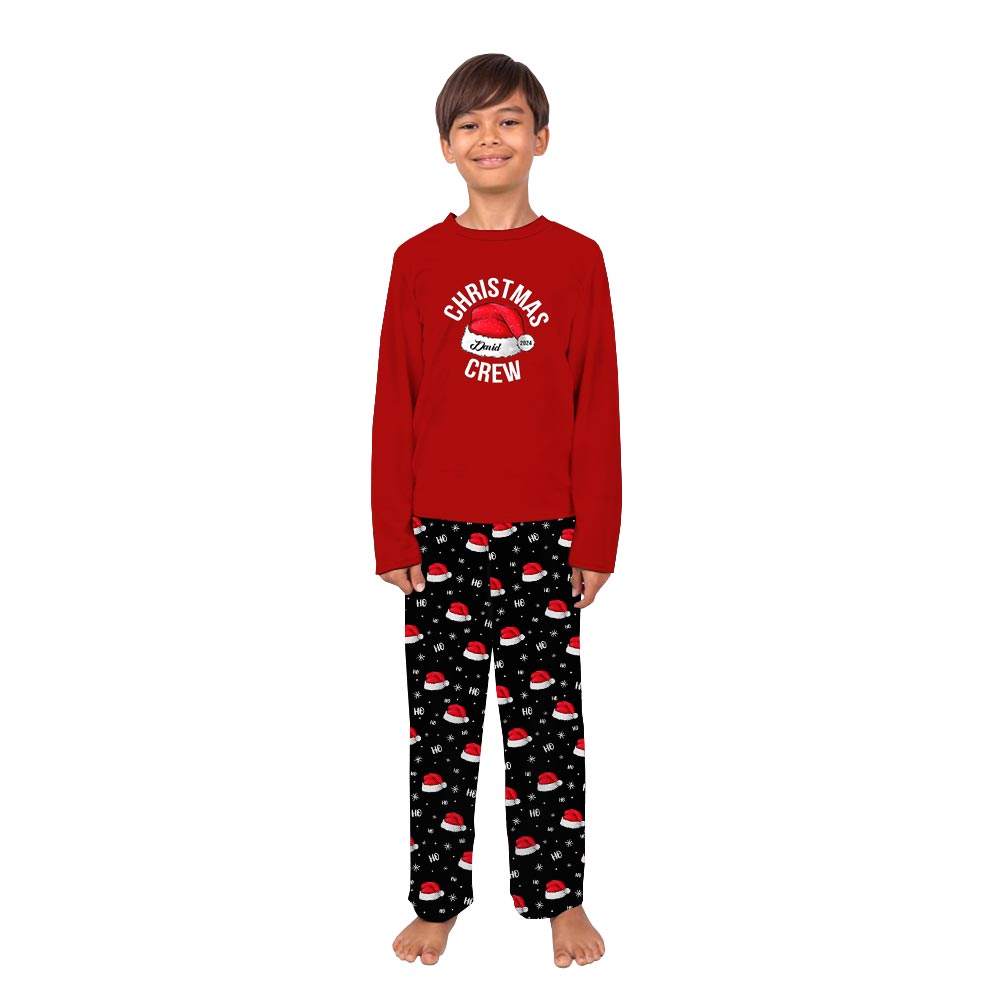 Custom Family Name Christmas Crew Matching Dog And Owner Holiday Pajamas