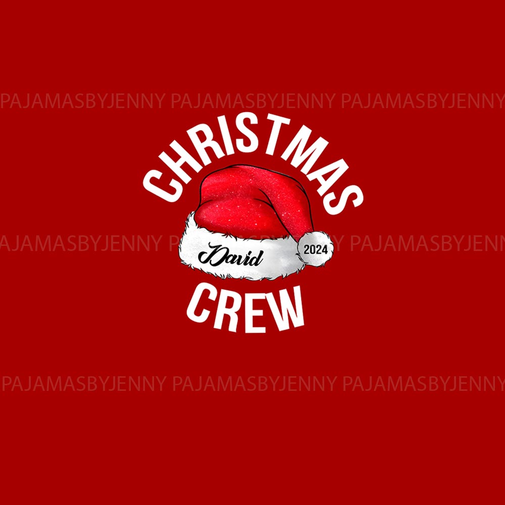 Custom Family Name Christmas Crew Matching Dog And Owner Holiday Pajamas