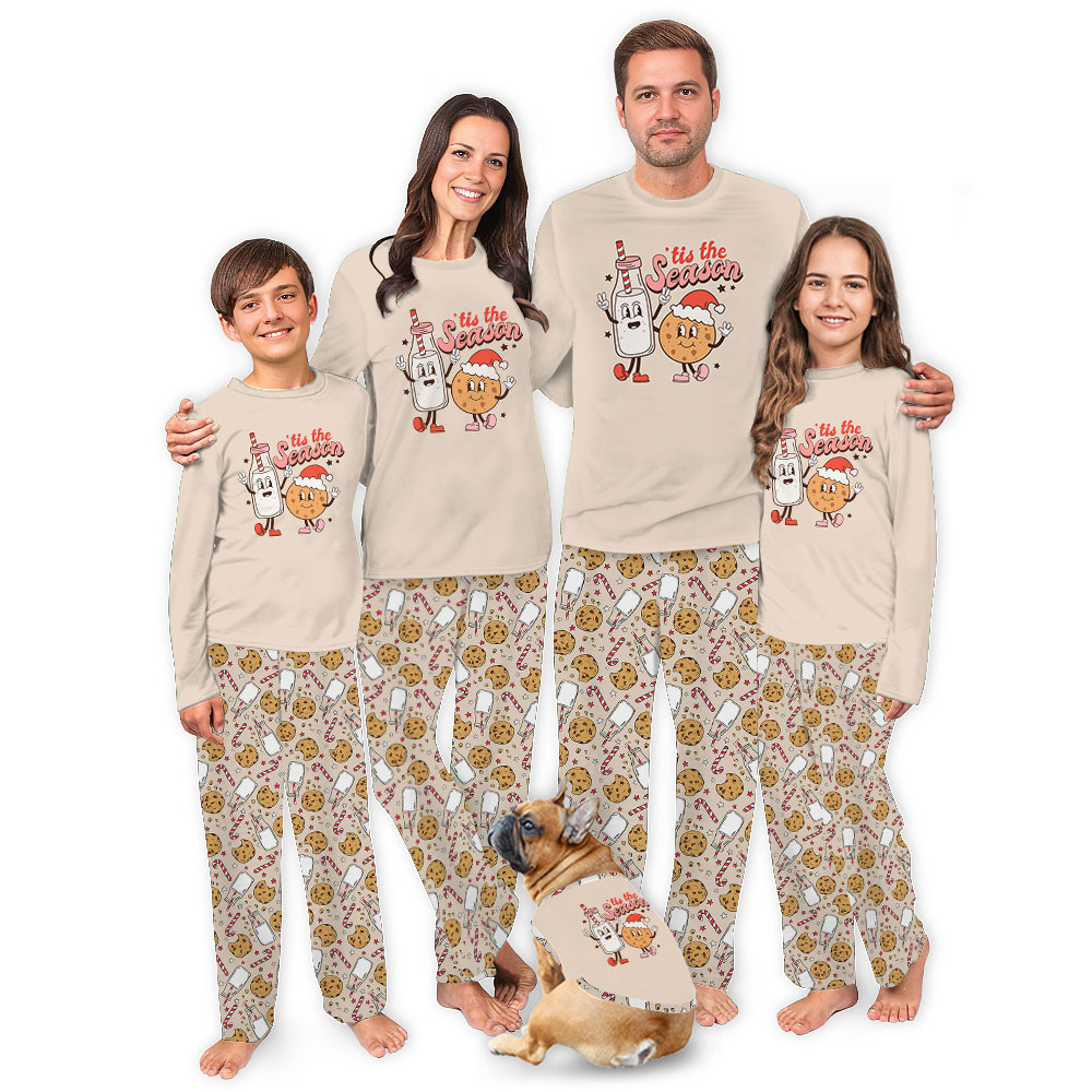 Milk And Cookies Santa Claus Matching Dog And Owner Holiday Pajamas Milk And Cookies Santa Claus Matching Dog And Owner Holiday Pajamas