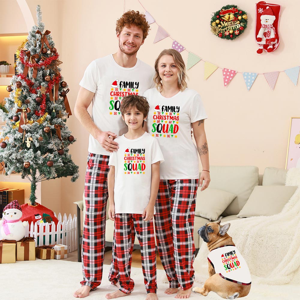 Family Christmas Squad Short Sleeve Matching Holiday Pajamas Family Christmas Squad Short Sleeve Matching Holiday Pajamas