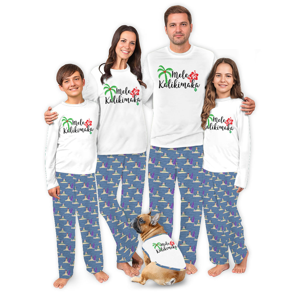 Beach Theme Coastal Christmas Pajamas Mele Kalikimaka Beach Theme Coastal Christmas Pajamas Mele Kalikimaka