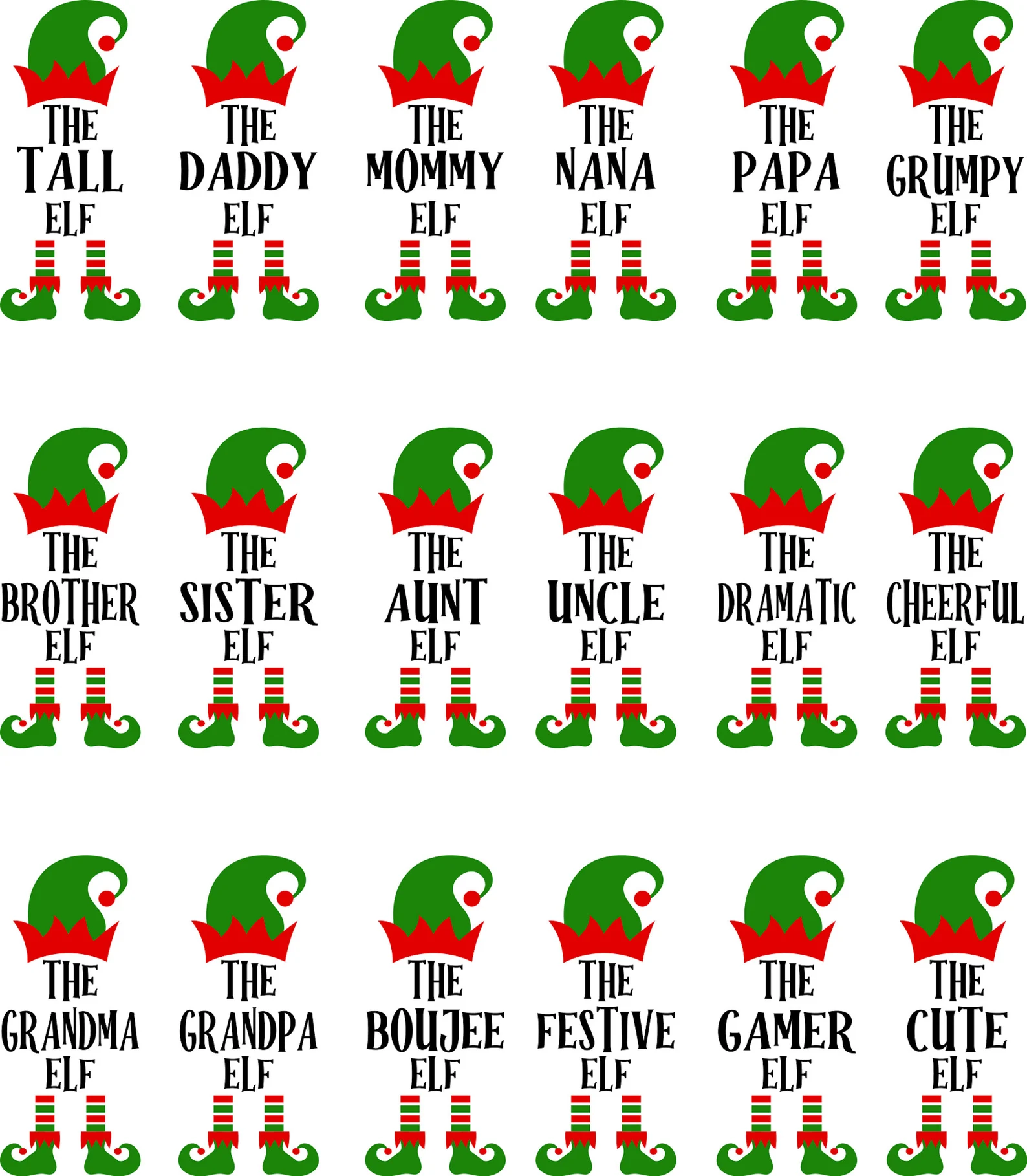 Green Personalized Elf Family Matching Pajamas With Dog