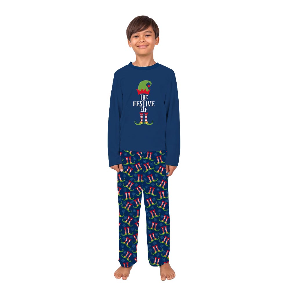 Festive Elf Matching Dog And Owner Holiday Pajamas With Custom Text Festive Elf Matching Dog And Owner Holiday Pajamas With Custom Text