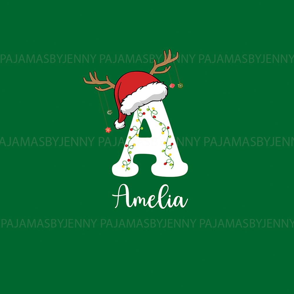 Personalized Family Name Matching Family Pajamas For Christmas Green Personalized Family Name Matching Family Pajamas For Christmas Green