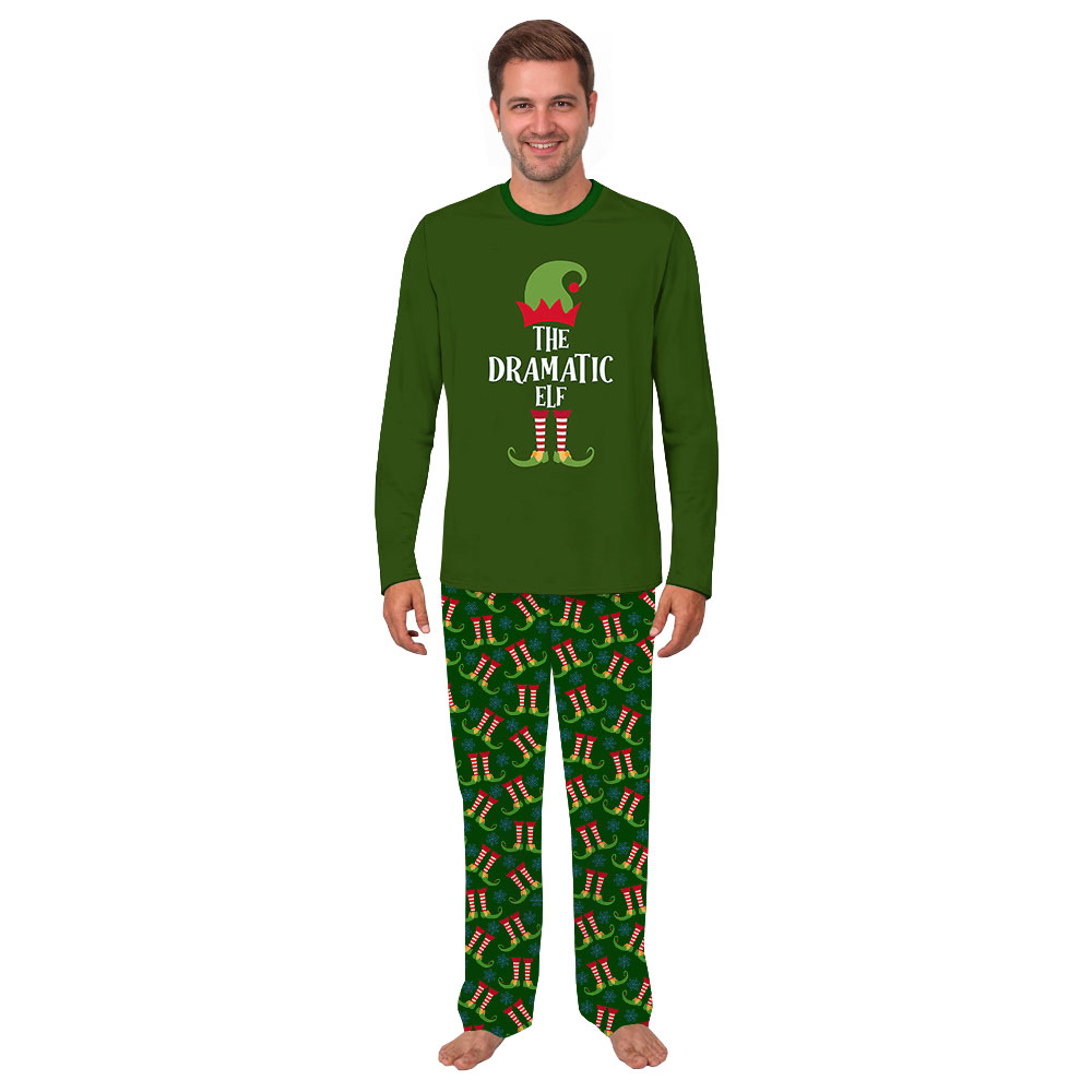 Green Personalized Elf Family Matching Pajamas With Dog