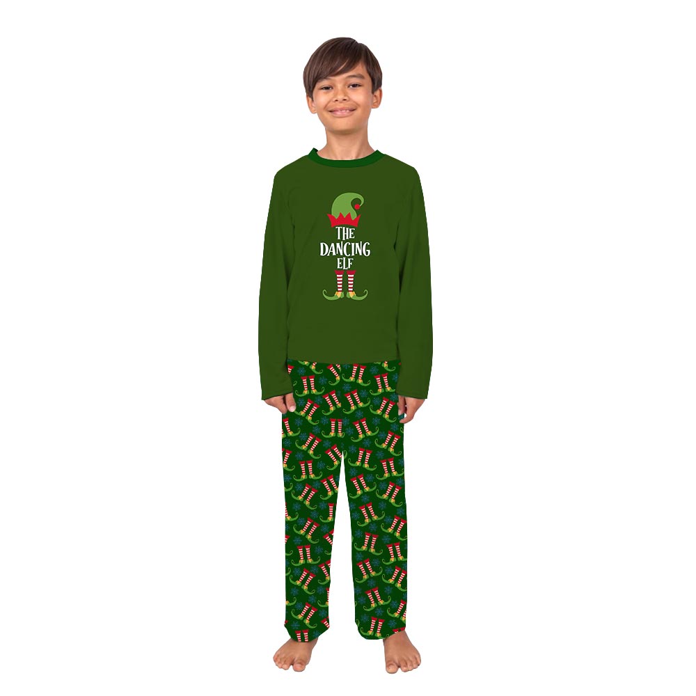 Green Personalized Elf Family Matching Pajamas With Dog