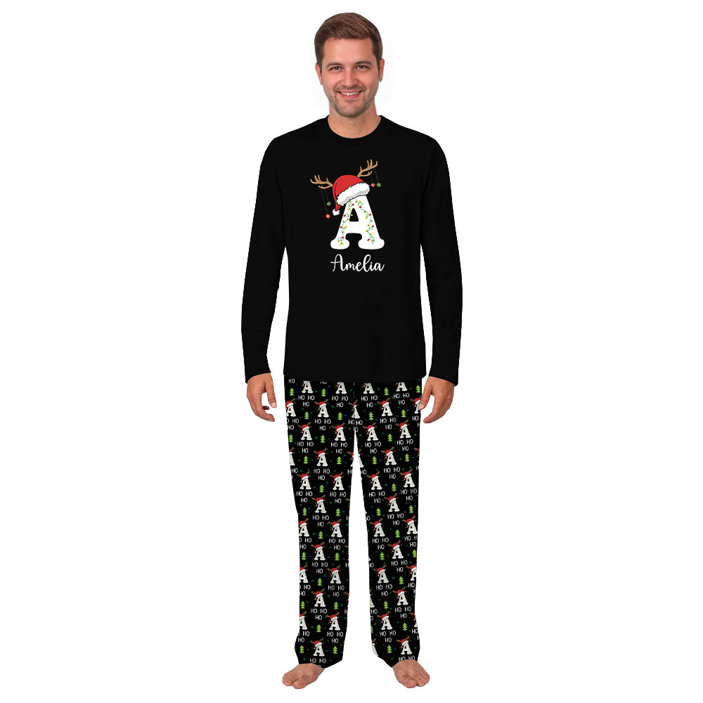 Custom Text Matching Dog And Owner Holiday Pajamas Custom Text Matching Dog And Owner Holiday Pajamas