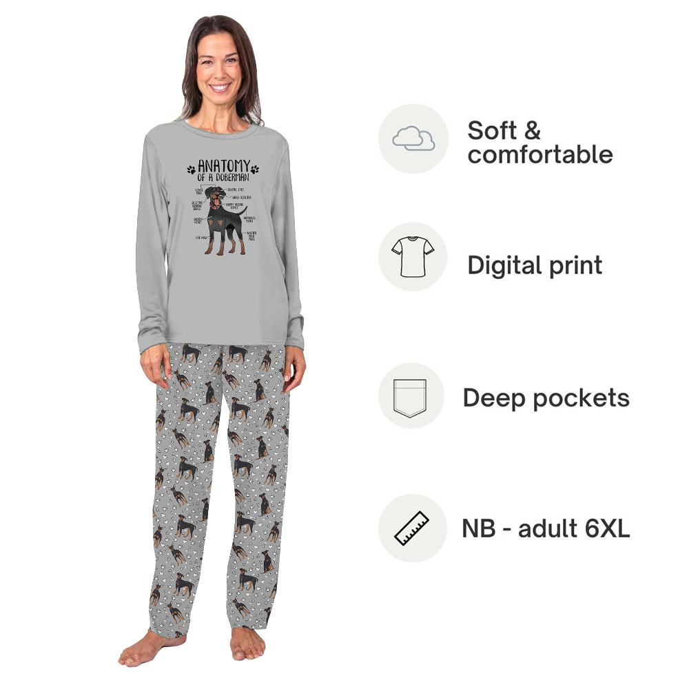 Funny Doberman Pajamas For Adults And Dogs Funny Doberman Pajamas For Adults And Dogs