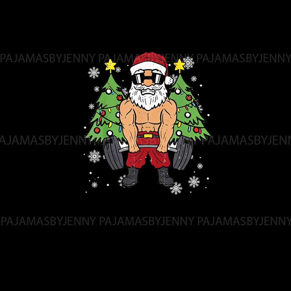 Santa Deadlift Matching Family Christmas Jammies Santa Deadlift Matching Family Christmas Jammies