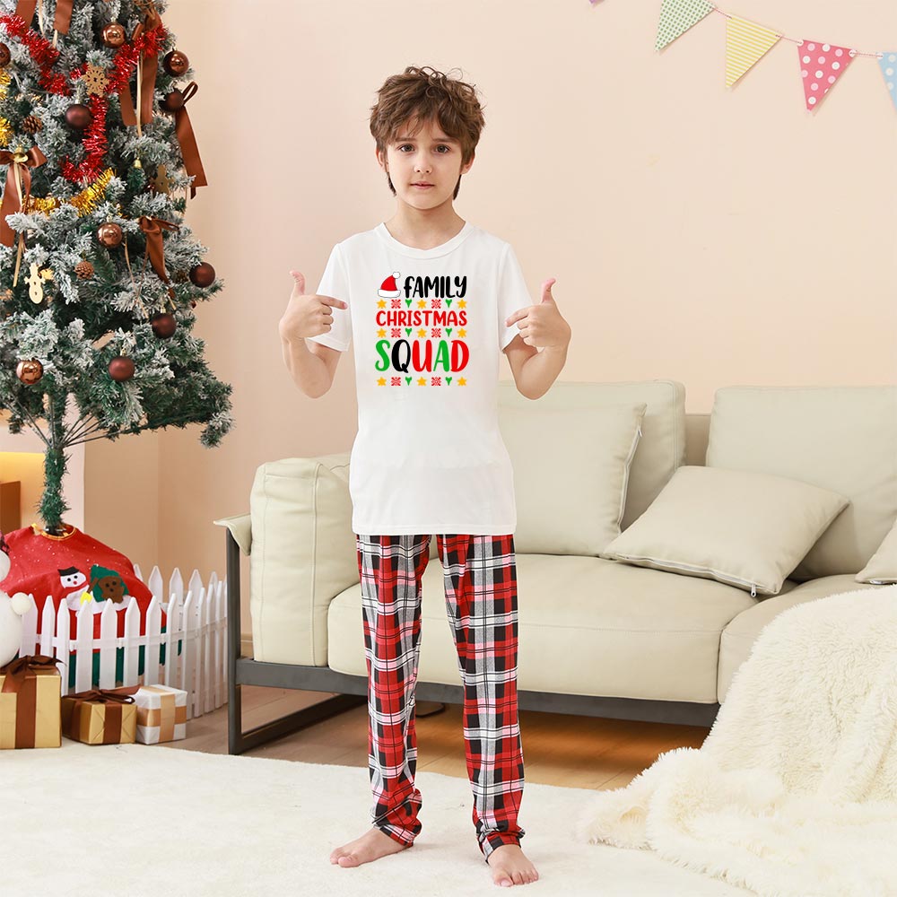 Family Christmas Squad Short Sleeve Matching Holiday Pajamas Family Christmas Squad Short Sleeve Matching Holiday Pajamas
