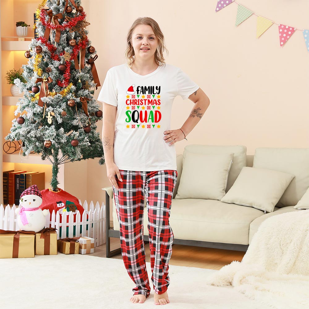 Family Christmas Squad Short Sleeve Matching Holiday Pajamas Family Christmas Squad Short Sleeve Matching Holiday Pajamas
